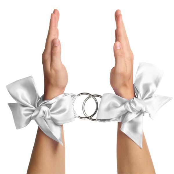 Silk Clip-on Bondage Restraints - White